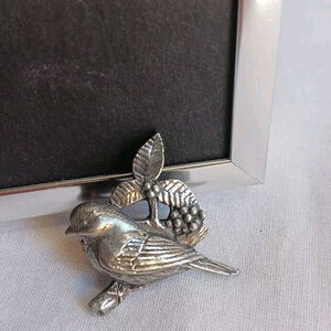 Vintage Birds And Blooms Silver Bird Pin 2002